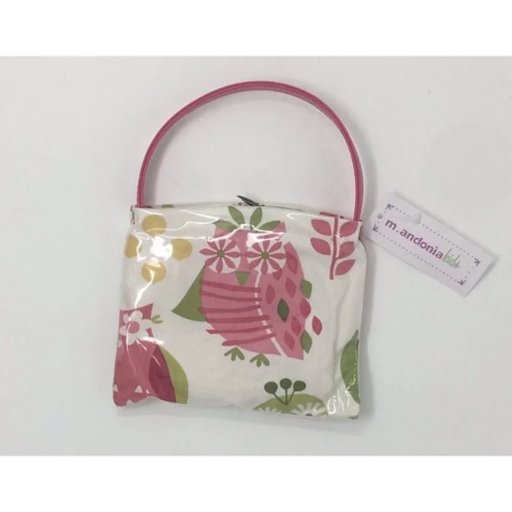 M Andonia Little Girls Mini Flat Tote Purse Owl Print and Swarovski Cystals NEW